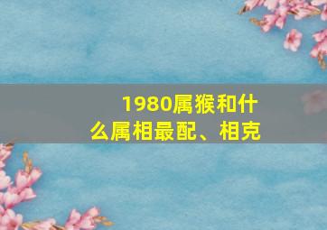 1980属猴和什么属相最配、相克