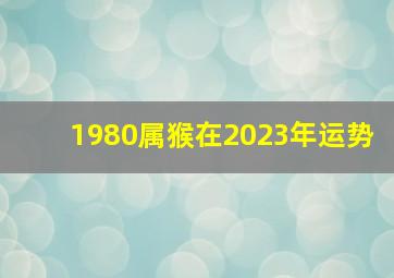 1980属猴在2023年运势