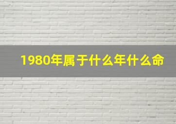 1980年属于什么年什么命