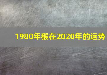 1980年猴在2020年的运势