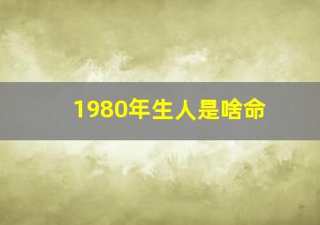 1980年生人是啥命