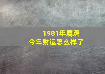 1981年属鸡今年财运怎么样了