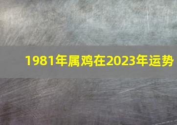 1981年属鸡在2023年运势