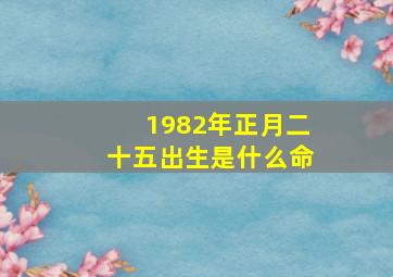 1982年正月二十五出生是什么命