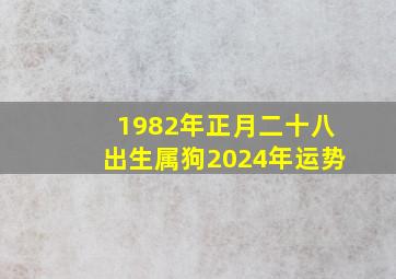 1982年正月二十八出生属狗2024年运势