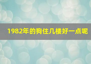 1982年的狗住几楼好一点呢