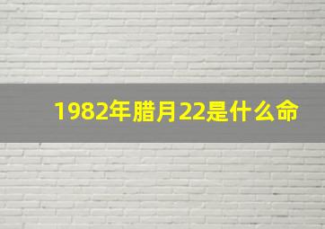 1982年腊月22是什么命