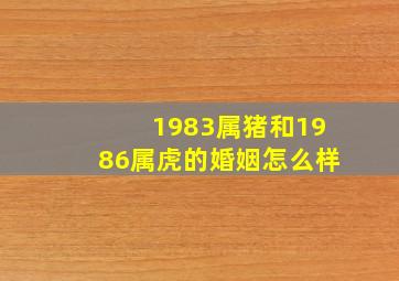 1983属猪和1986属虎的婚姻怎么样