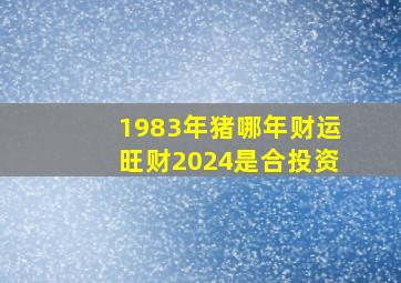 1983年猪哪年财运旺财2024是合投资