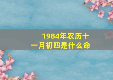 1984年农历十一月初四是什么命