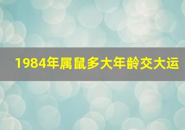 1984年属鼠多大年龄交大运