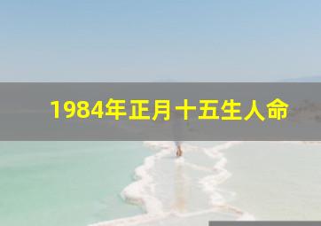 1984年正月十五生人命