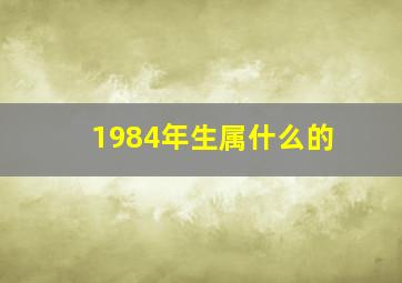 1984年生属什么的