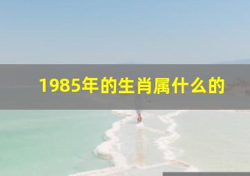 1985年的生肖属什么的