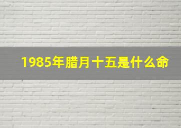 1985年腊月十五是什么命