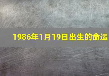 1986年1月19日出生的命运