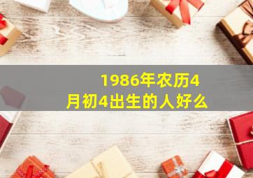 1986年农历4月初4出生的人好么