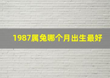 1987属兔哪个月出生最好