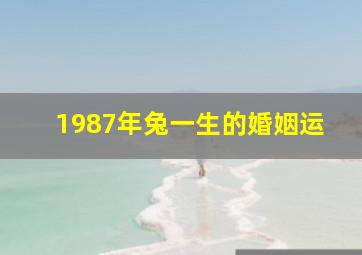 1987年兔一生的婚姻运