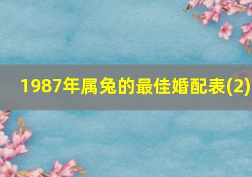 1987年属兔的最佳婚配表(2)