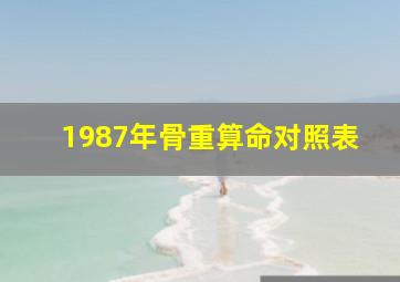 1987年骨重算命对照表