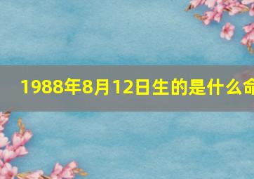 1988年8月12日生的是什么命