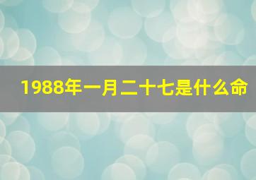 1988年一月二十七是什么命