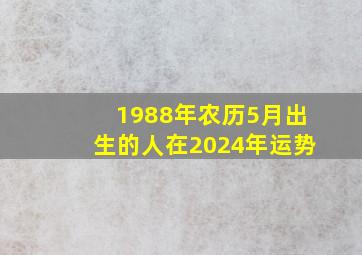 1988年农历5月出生的人在2024年运势