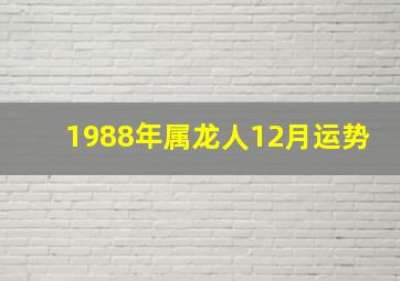 1988年属龙人12月运势