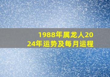 1988年属龙人2024年运势及每月运程