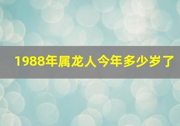 1988年属龙人今年多少岁了