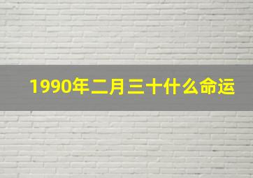 1990年二月三十什么命运