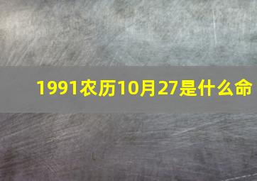 1991农历10月27是什么命