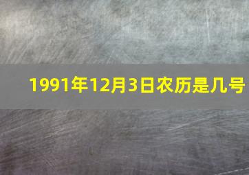 1991年12月3日农历是几号