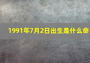 1991年7月2日出生是什么命