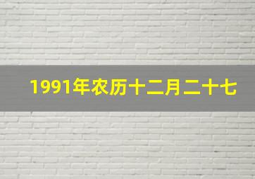 1991年农历十二月二十七