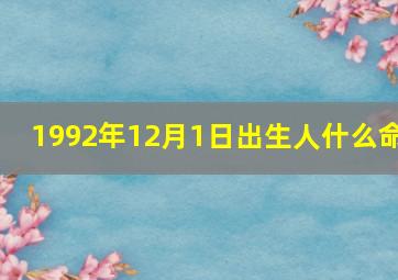 1992年12月1日出生人什么命