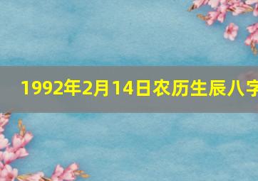 1992年2月14日农历生辰八字