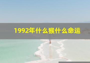 1992年什么猴什么命运