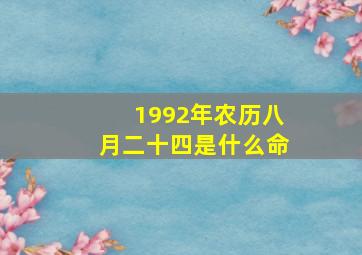 1992年农历八月二十四是什么命