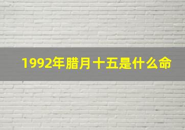 1992年腊月十五是什么命