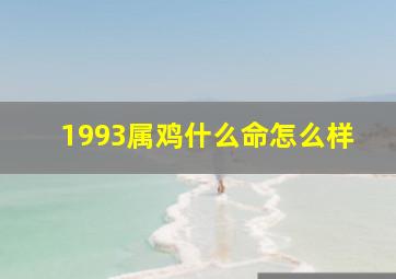 1993属鸡什么命怎么样