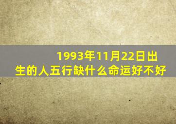 1993年11月22日出生的人五行缺什么命运好不好