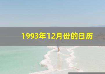 1993年12月份的日历