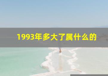 1993年多大了属什么的