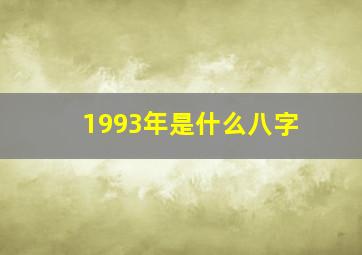 1993年是什么八字