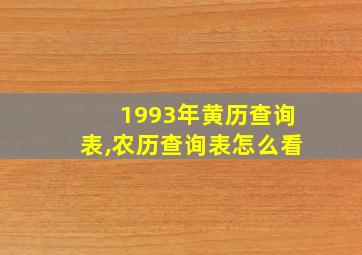 1993年黄历查询表,农历查询表怎么看