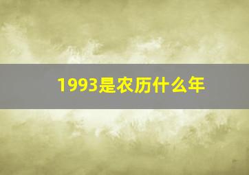 1993是农历什么年