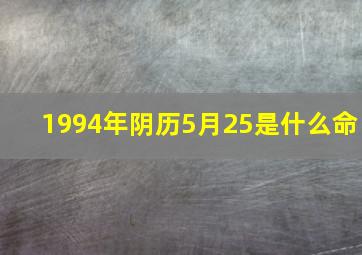 1994年阴历5月25是什么命