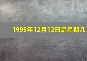 1995年12月12日是星期几